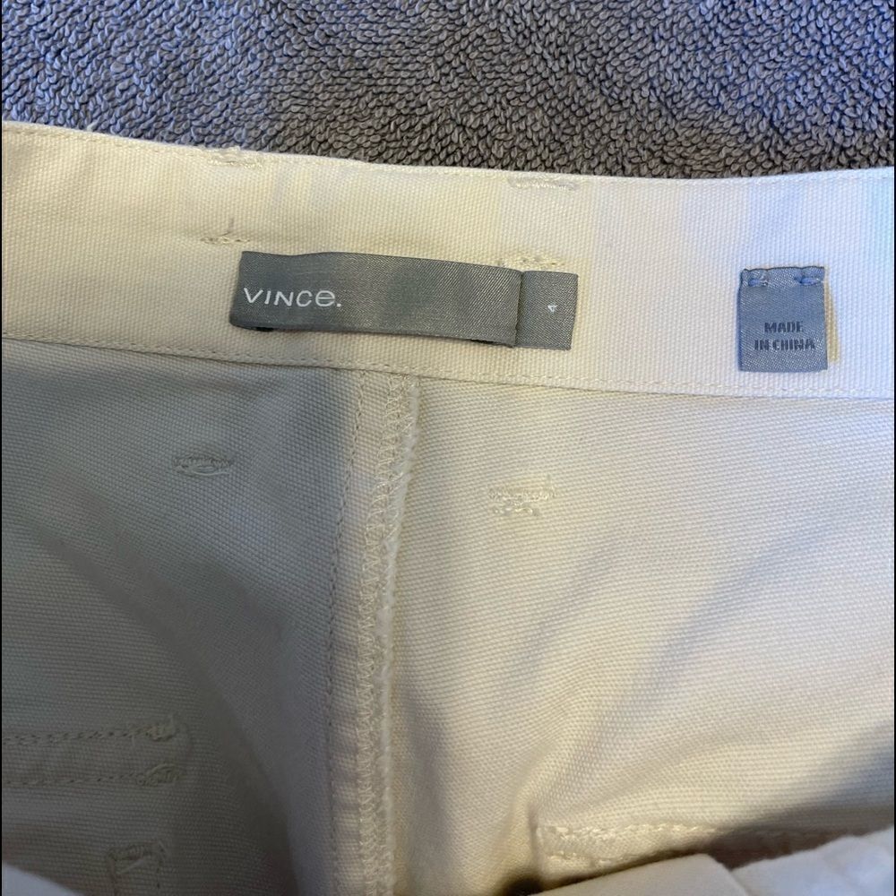 VINCE Straight Leg Cream Cropped Cotton Pants .Size 4 - Picture 6 of 9
